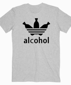 Alcohol Adidas Logo Parody T shirt Unisex