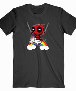 Deadpool Riding Unicorn T shirt Unisex