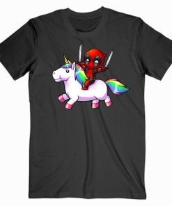 Deadpool Riding Unicorn Unisex T shirt