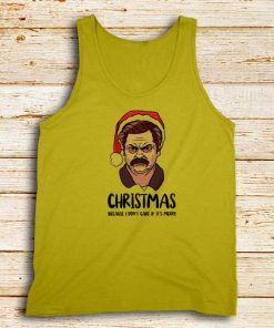 Ron-Swanson-Christmas-Yellow-Tank-Top