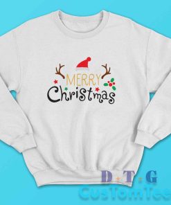 Merry Christmas Sweatshirt Color White