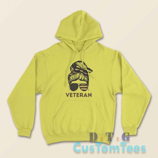 Proud Female Veteran Hoodie Color Yellow