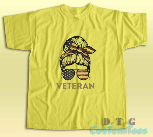 Proud Female Veteran T-Shirt Color Yellow