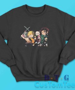 Tanjiro Band Chibi Demon Slayer Sweatshirt Color Black