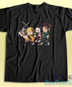 Tanjiro Band Chibi Demon Slayer T-Shirt Color Black