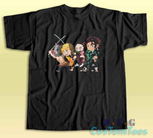 Tanjiro Band Chibi Demon Slayer T-Shirt Color Black