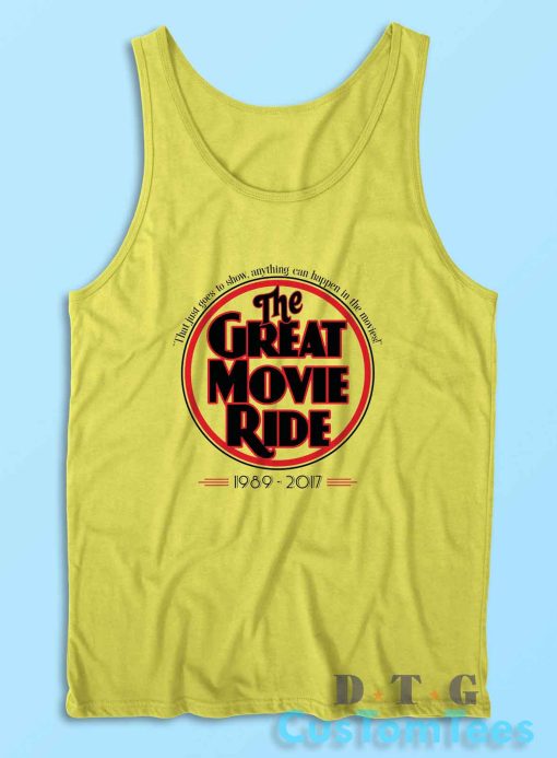 The Great Movie Ride 1989-2017 Tank Top Color Yellow