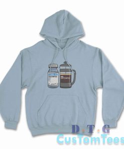 Vaccinated And Caffeinated Hoodie Color Light Blue