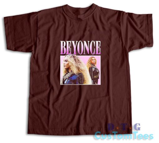 Beyonce Photo Super Bowl T-Shirt Color Maroon