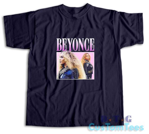 Beyonce Photo Super Bowl T-Shirt Color Navy