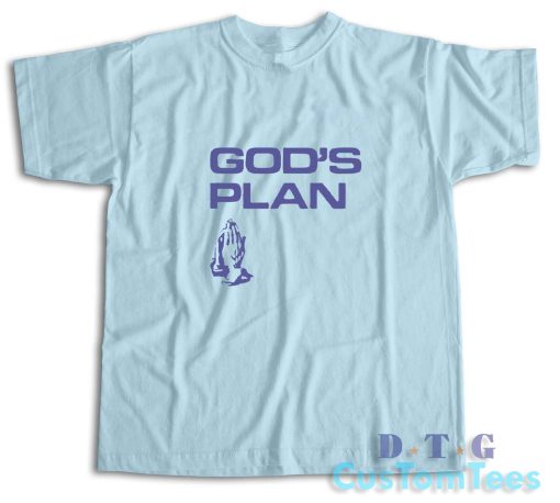 Darke Gods Plan Praying Hands T-Shirt Color Light Blue