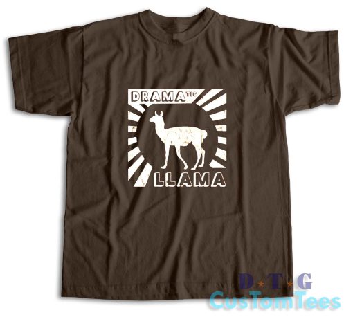 Dramatic Llama T-Shirt Color Brown