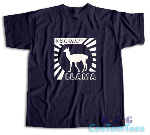 Dramatic Llama T-Shirt Color Navy