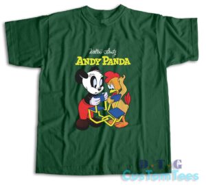 Walter Lantz Andy Panda T-Shirt Color Dark Green