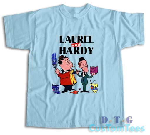 Laurel And Hardy T-Shirt Color Light Blue