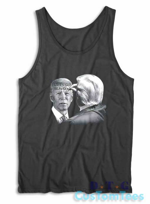 Let's Go Brandon Trump Writes On Biden's Forehead Tank Top